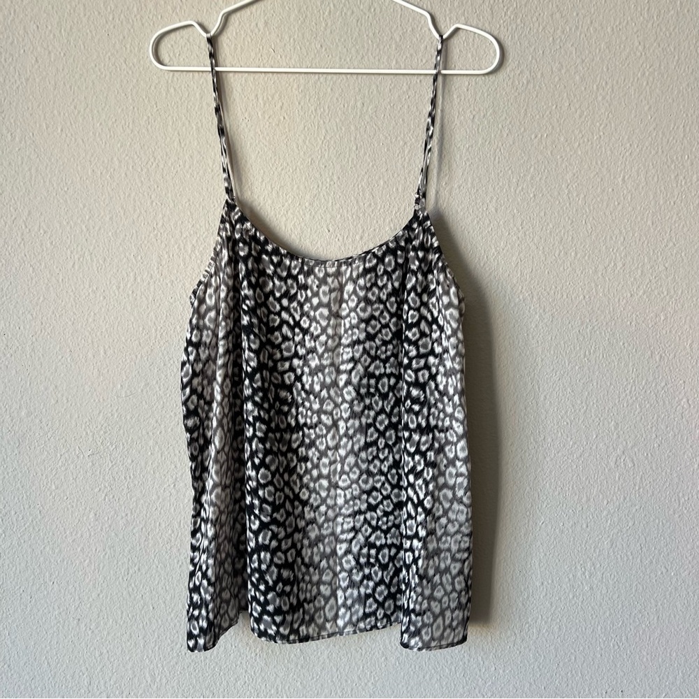 Equipment Femme Black and White Animal Print Camisole/Tank